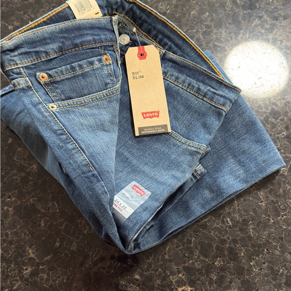 Levi's Men’s Straight Leg Jeans - Medium Blue